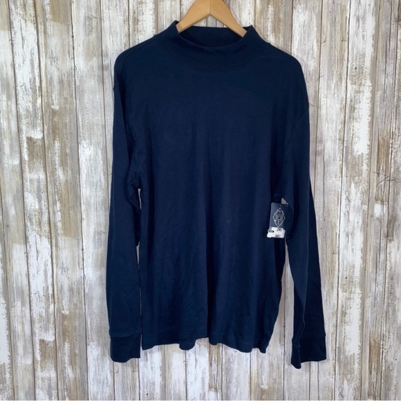 St. John's Bay Other - NWT St. John Navy Slim Fit Legacy Mockneck Tee